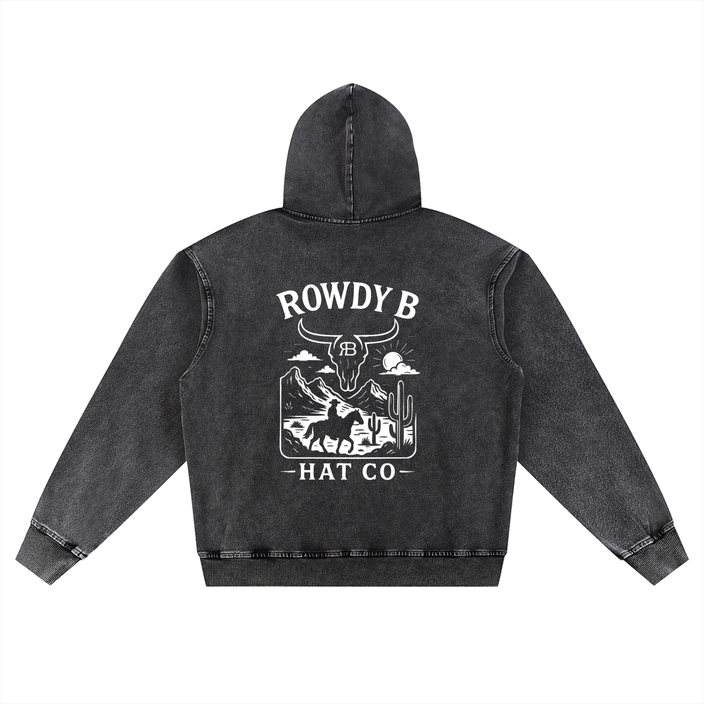 Distressed Hoodie White/Black | RWDY